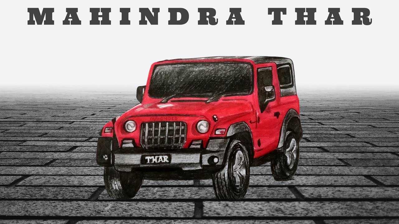 Mahindra Thar 2020 | Mahindra Thar New Look | Car Drawing Video | D Artshine