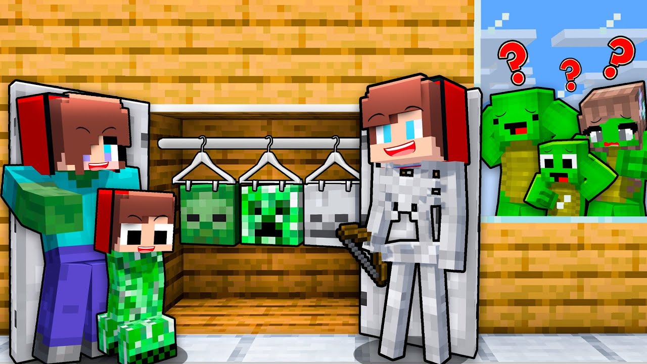 JJ Family Became EVERY MOB in Minecraft to TROLL Mikey's Family - Maizen Challenge