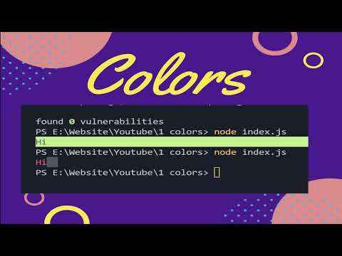 Tutorial for Colors Package in Node js