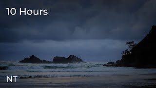 Relaxing Rain & Ocean Waves | Stormy Beach | Relaxing Sounds for Sleeping, Insomnia, Stress, Study