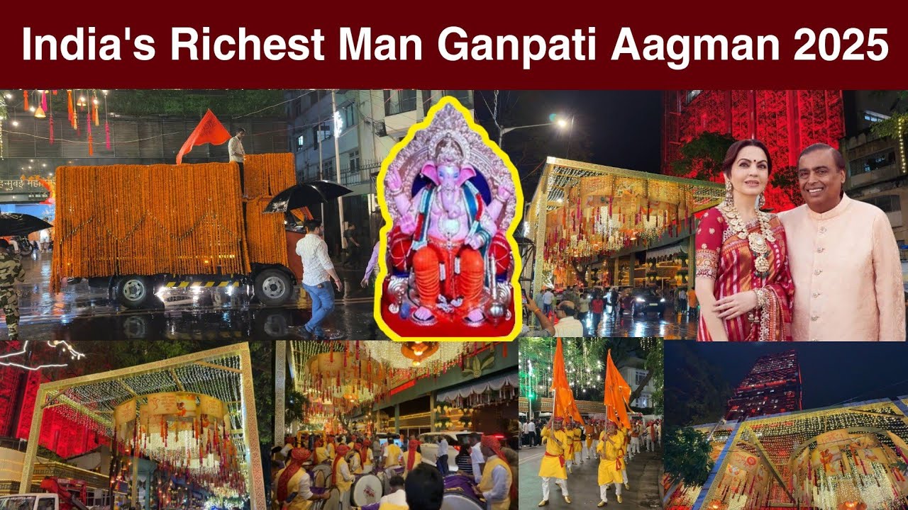 Mukesh Ambani House Ganpati Aagman 2025 | india’s richest man ganpati ...