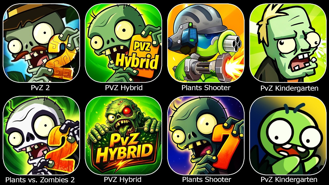 PVZ Hybrid,PvZ 2,Plants Shooter,PvZ Kindergarten,Plants vs. Zombies 2