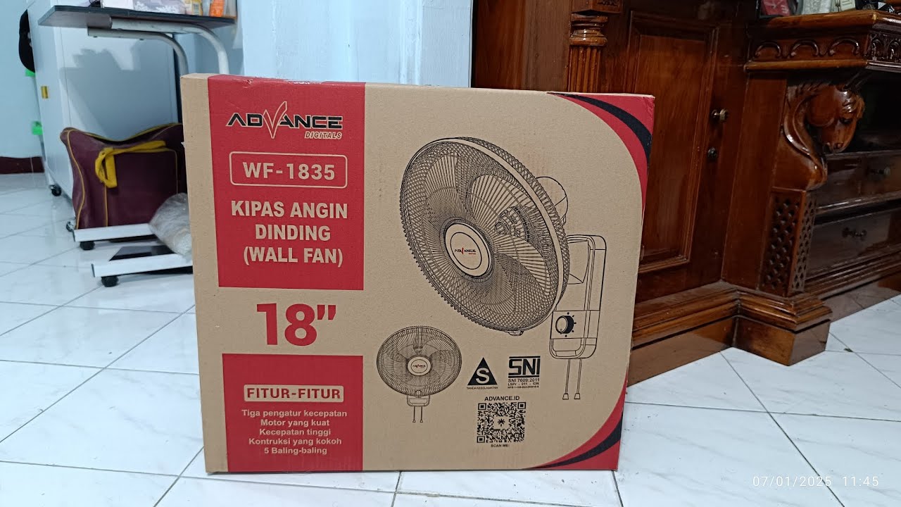 UNBOXING / REVIEW SINGKAT KIPAS ANGIN DINDING (WALL FAN) ADVANCE WF-1835 UKURAN 18" BALING2 SDH BESI