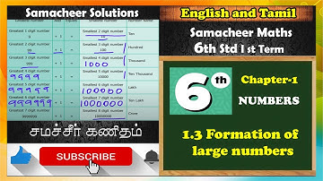 6th Std Maths Term-1|1.3 Formation of large numbers | Samacheer Maths | Samacheer Solutions
