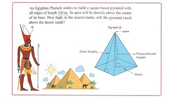 Mathematics 10 - Pythagoras Theorem used to calculate the height of a pyramid - Excel at School