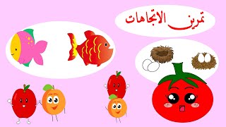 تعليم الاتجاهات للأطفال - لعبة الذاكرة - تمرين - فوق تحت يمين يسار جانب بين خلف أمام- باللغة العربية