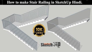 How to make Stair railing in SketchUp | SketchUp Stair railing |