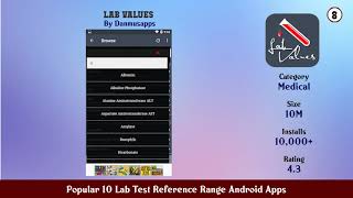 Popular 10 Lab Test Reference Range Android Apps screenshot 2