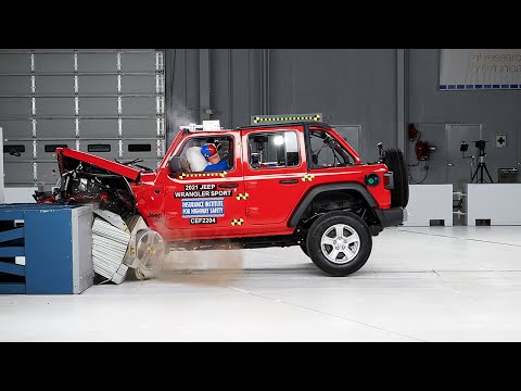 2021 Jeep Wrangler 4-door updated moderate overlap front IIHS crash test