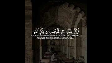 فهو على نورٍ من ربه ✨ تلاوة خاشعة من سُورة الزُمر للقارئ 💔؟ حالات واتس اب مقاطع قرأنية قصيره 💛