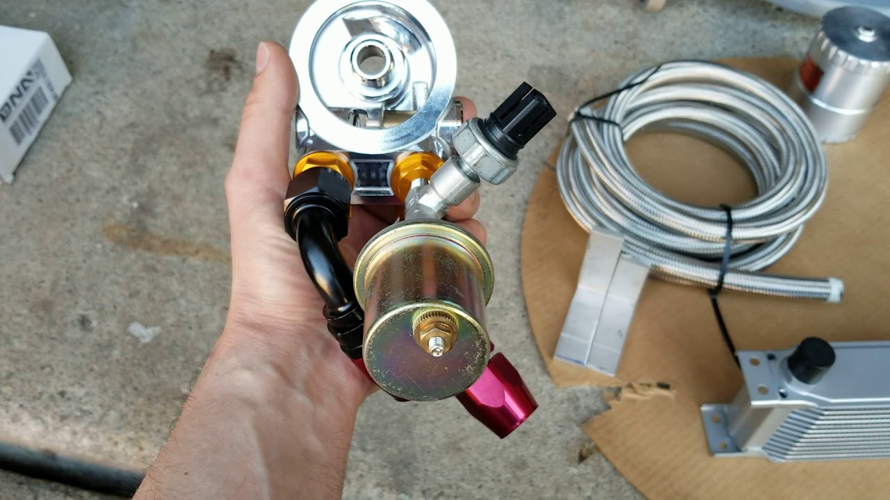 S14 KA24DET project oil cooler installation part 1 YouTube