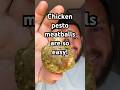 Chicken pesto meatballs! Full recipe in the description #recipe #shorts
