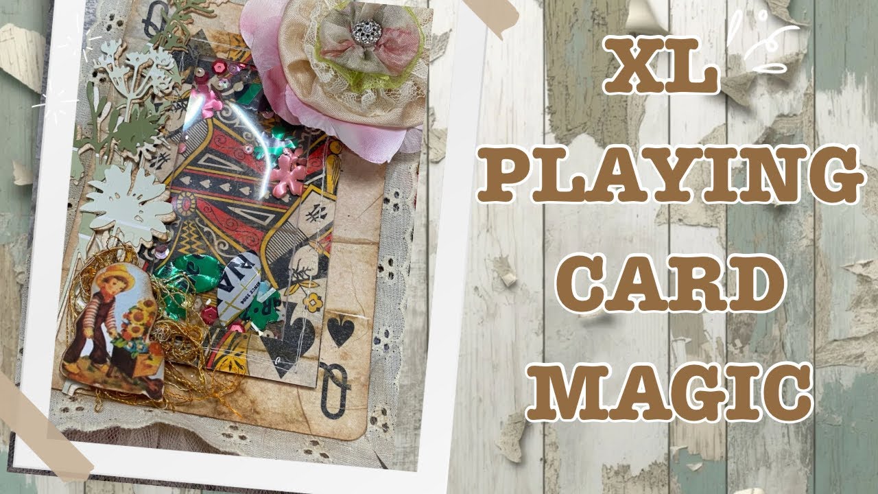 Turning an Extra Large Playing Card into a Junk Journal Topper | 100 Day Project Day 54