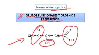 Grupos funcionales, orden de prioridad. Formulación orgánica
