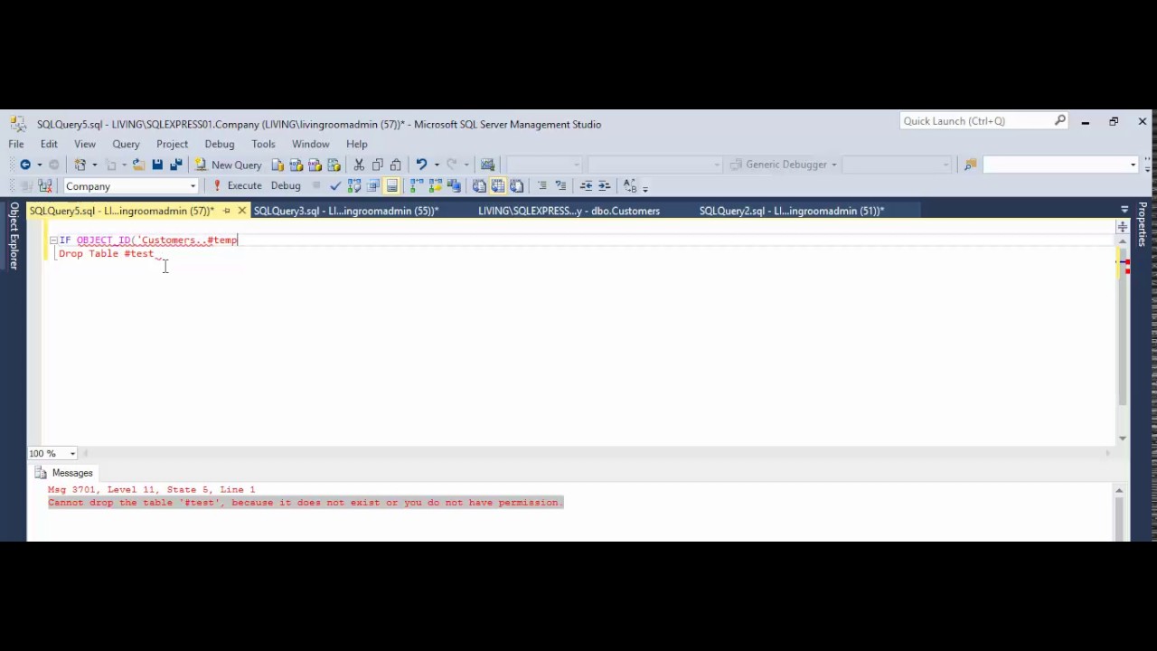 MSSQL - Fix Error - Cannot drop the table , because it does not exist or you do not have permission - YouTube Mssql - Fix Error - Cannot Drop The Table , Because It Does Not Exist Or You Do Not Have Permission - Youtube