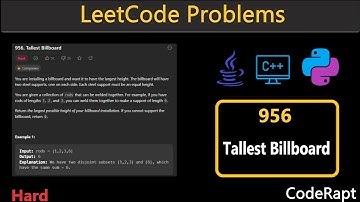 Tallest Billboard | Leetcode Q.956 | Python | C++ | Java | LeetCode Daily Challenges