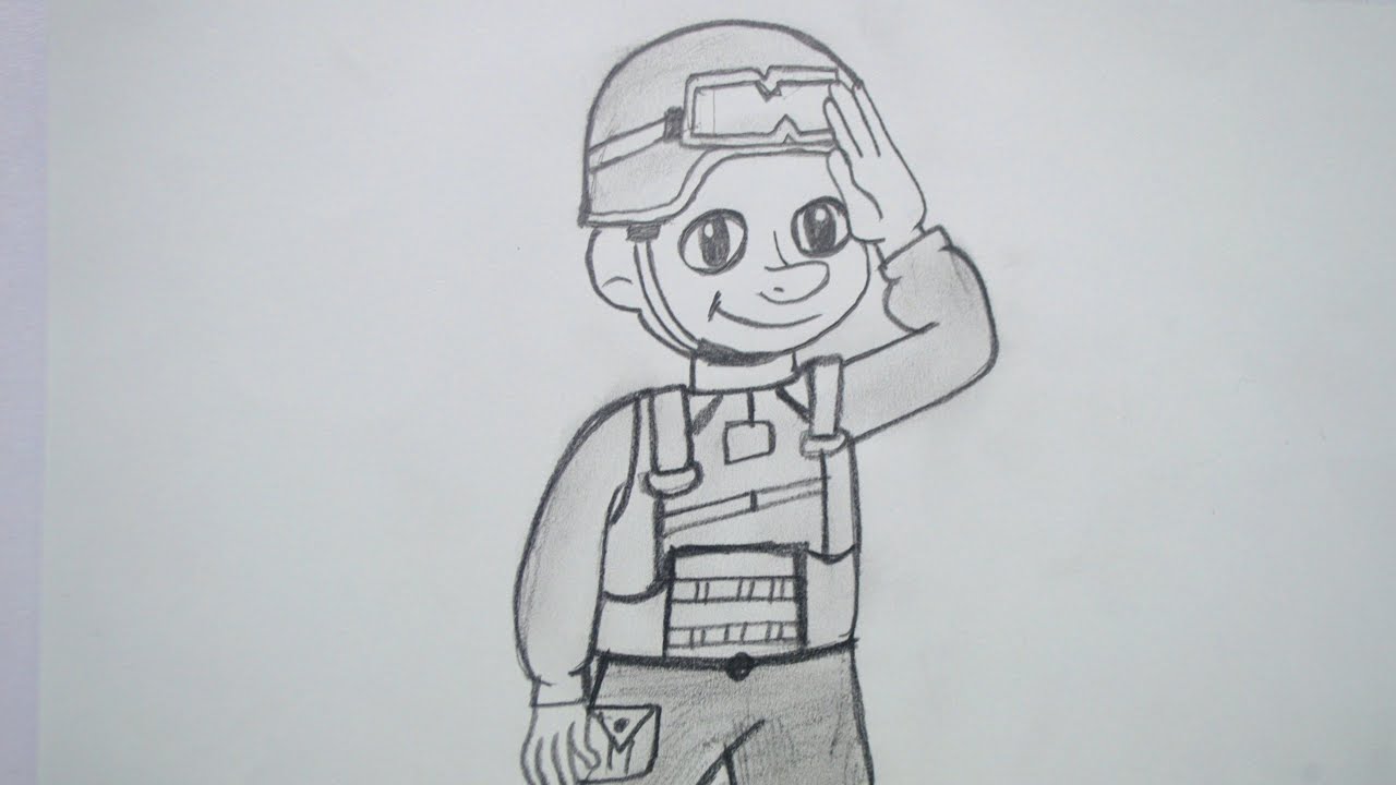 How To Draw A Soldier || Easy Pencil Drawing For Kids || Soldier