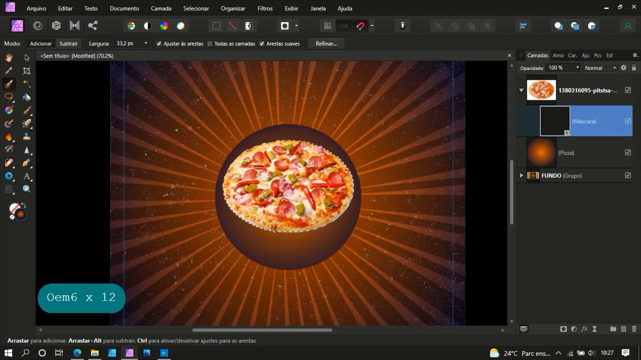 flyer de pizza no affinity photo