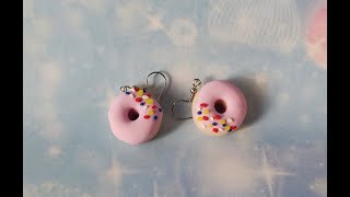 Earrings Donut Polymer Clay Kolczyki Donut Z Modeliny
