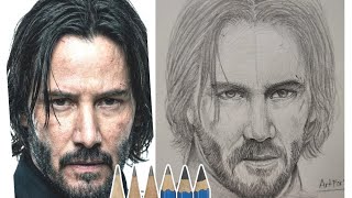 Portrait Drawing Timelaps - Keanu Reeves