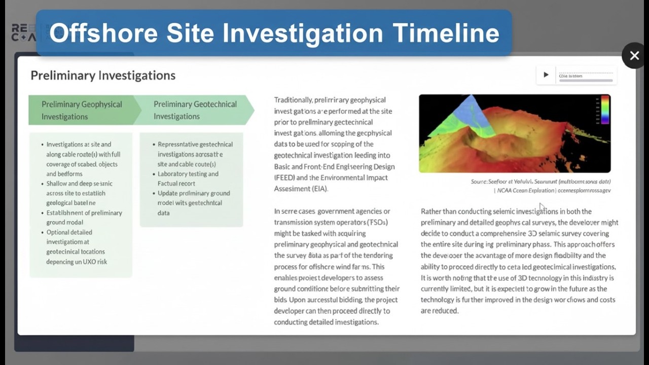 Geophysical and Geotechnical Site Investigation Timeline - Offshore ...