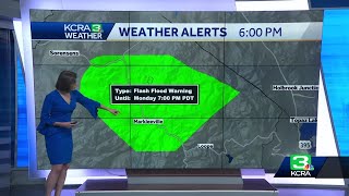 Flash flood warning issued for parts of Alpine, Mono counties near wildfire burn scar