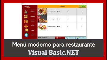 Menú Restaurante con estilo contemporaneo en Visual Basic.NET