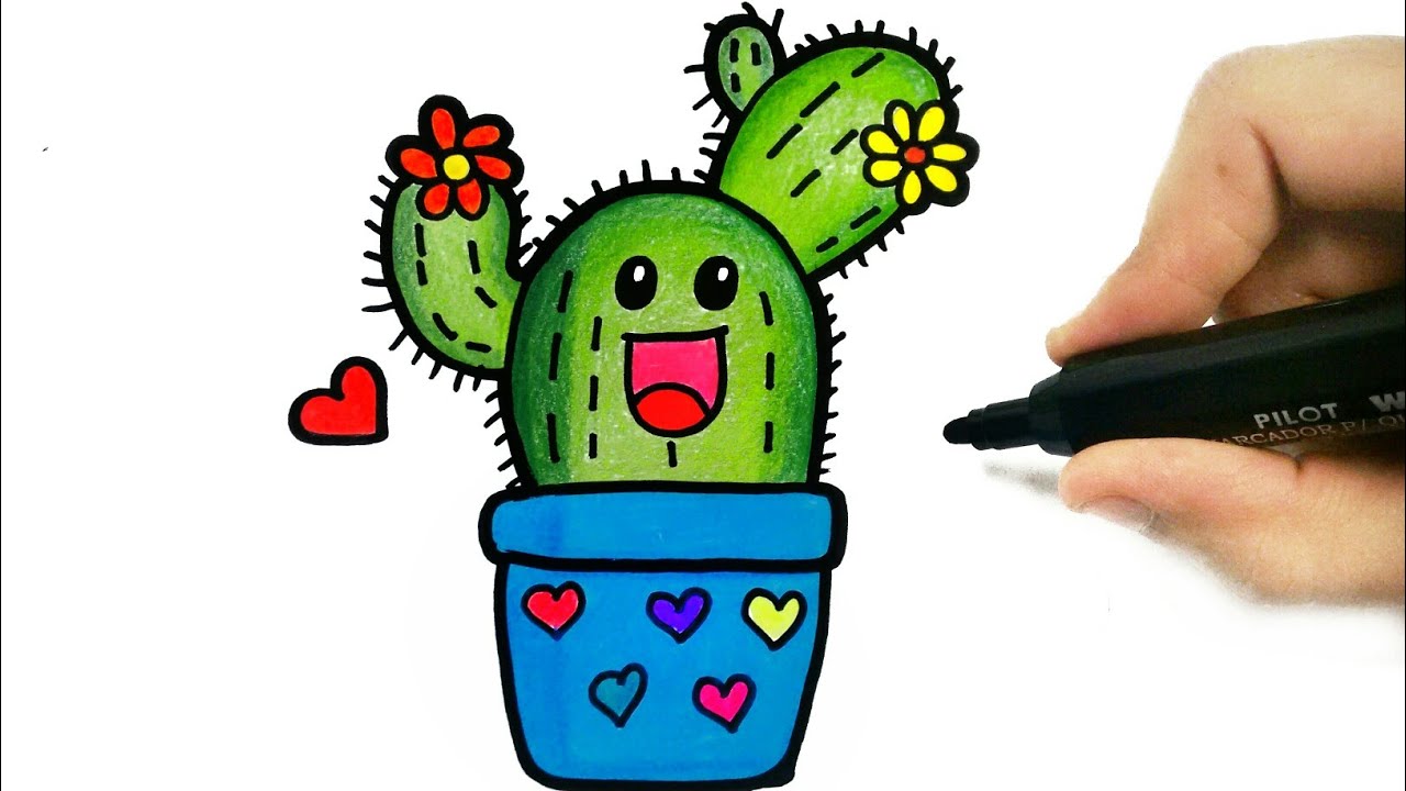 HOW TO DRAW A CACTUS - COMO DESENHAR UM CACTO 