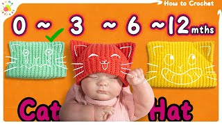 Super Easy And Cute Cat Ear Hat Only Uses Double Crochet, Only 1 Row To Repeat