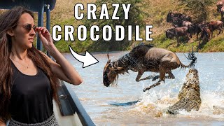 Crazy Great Migration Mara River Crossing in Serengeti - Tanzania Safari