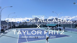 Carlos Alcaraz & Taylor Fritz practice at Indian Wells 2024