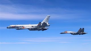 Chinese PLA air force conducts island patrol training