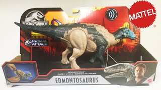 NEW Mattel Jurassic World Primal Attack Sound Strike Edmontosaurus Review