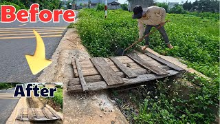 Drainage Ditch are Invaded by Overgrown Grass. We Volunteered to Clean up  ASMR