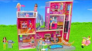 Barbie Dolls: Dollhouse Furniture w/ Bedroom, Kitchen & Bathroom | Dreamhouse Doll Toys for Kids