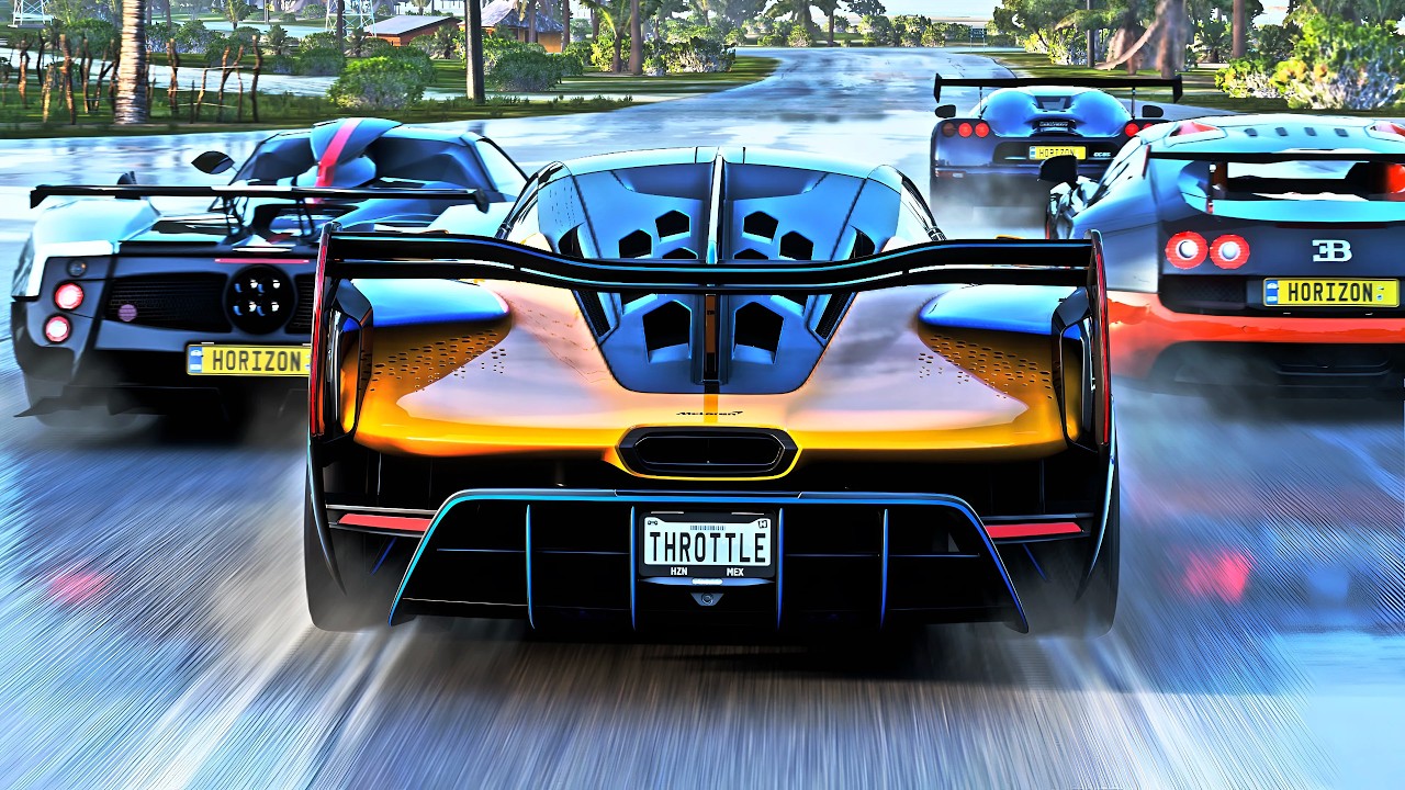 1300 HP Meclaren Sabre VS Bugatti vs Pagani Goliath Race in Forza Horizon 5 Logitech G29 gameplay 