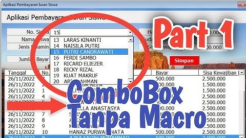 Part-1 | Membuat ComboBox Tanpa Macro Excel VBA Pemula