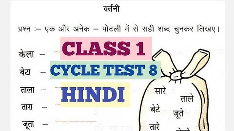 CLASS 1///HOW TO SOLVE CYCLE TEST 8 PAPER HINDI SARANGI
