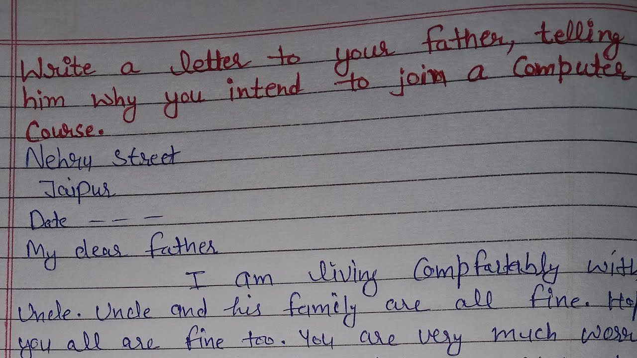 Write A Letter To Your Father Telling Him Why You Intend To Join A write-a-letter-to-your-father-telling-him-why-you-intend-to-join-a
