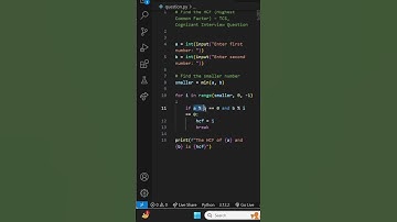 Find the HCF of two numbers using programming, Interview Question #interview #coding
