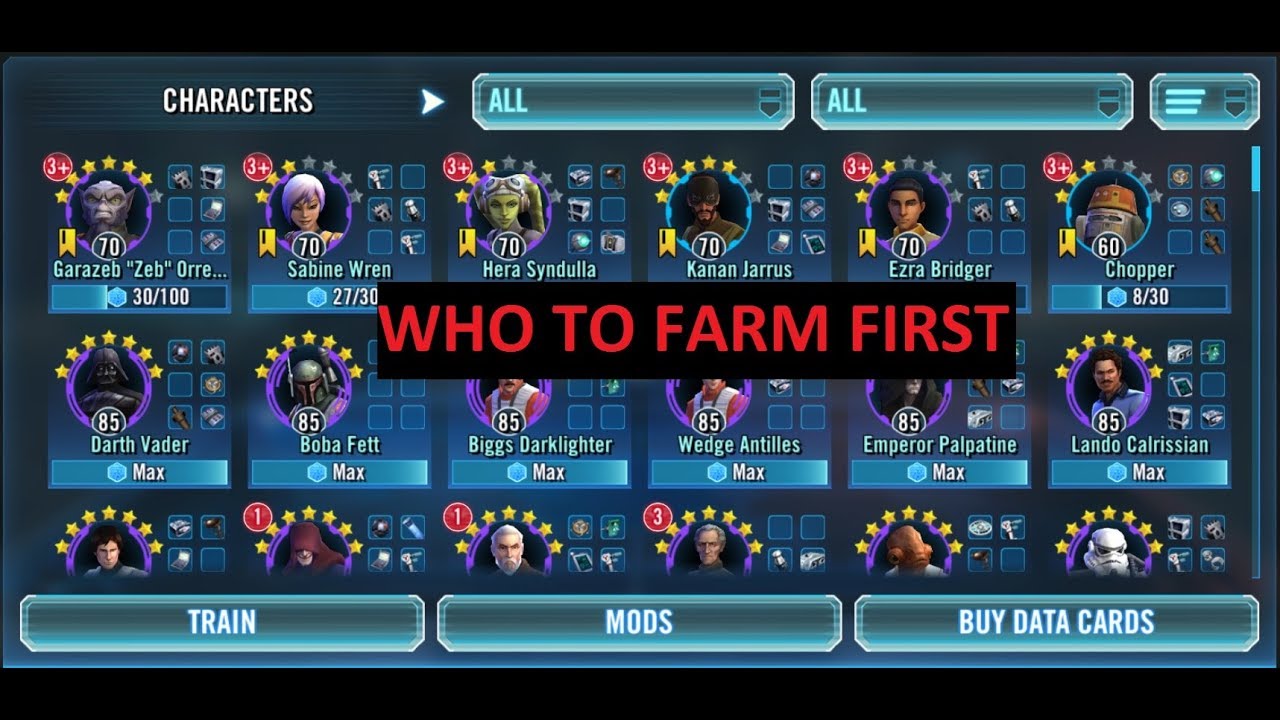 SWGOH Who Should I farm first?