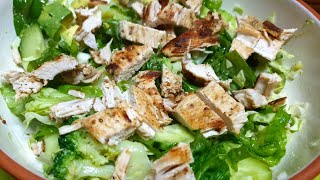 Salade regime au blanc de poulet et légumes vertes ?? سلطة الريجيم الصحية بصدر الدجاج والخضر