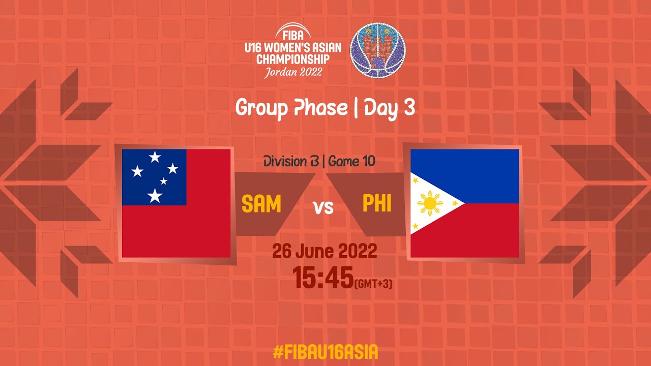 Samoa v Philippines | Full Basketball Game | FIBA U16 Women's Asian Championship 2022
