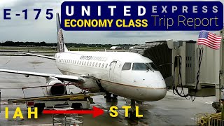 United Express E-175 Economy Plus Trip Report | Houston(HOU) - St. Louis(STL) |4K|