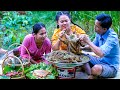 Cooking Turkey Berry Whole Goose Recipe - Delicious Pea Eggplant Food in Village - Kitchen Foods