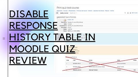 Disable Response History Moodle Quiz Review