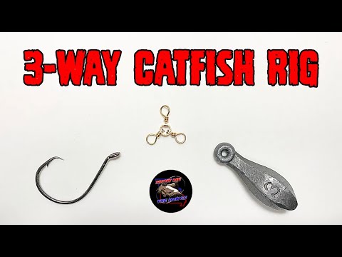 How to Tie a 3-WAY CATFISH RIG!  Best Catfish Rigs for Beginners