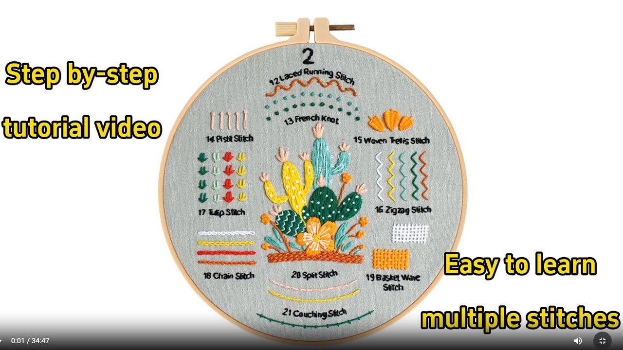 Embroidery Tutorial Video for Meyocky CX1246-2 | Hand Embroidery