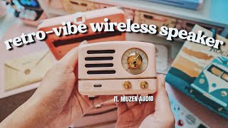 retro-vibe wireless speaker 🍿 ft. muzen audio • OTR metal bluetooth speaker • super cute! ˚ ༘♡