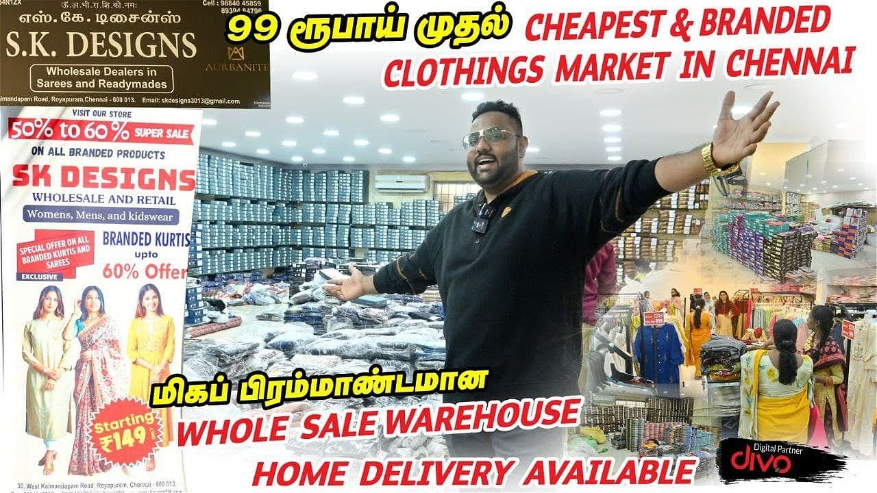 Chennai Biggest Branded Cheap Best Family Store, Kurtis Rs 85, Shirts 6 pcs  Rs.999, T.Shirts Rs 19 - YouTube